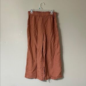Elegant Wide Leg Linen Pants in Terracotta